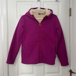 White Sierra Kids Fleece Hoodie - Magenta